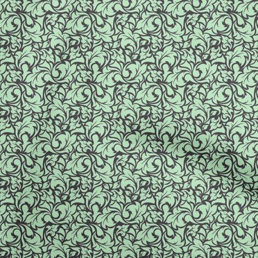 oneOone Viscose Chiffon Vert Menthe Tissu Floral Tissu pour Robe Tissu Imprimé Tissu au Mètre 42 Pouces Wide-R6