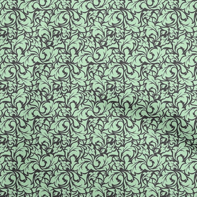 oneOone Cotton Poplin Twill Mint Green Fabric Florals Craft Projects Decor Fabric Printed By The Yard 56 Inch Wide-RZ