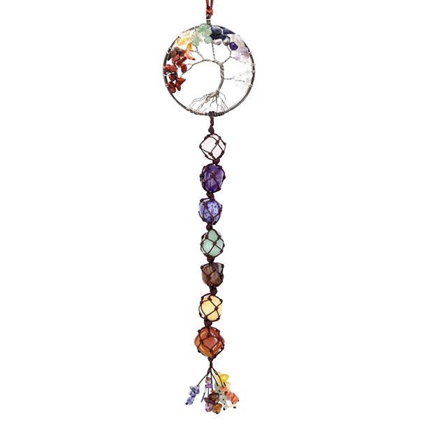 Kcavykas Mother's Day Gifts, Home Decorations7 Color Stone 7 Color Crystal Stone Hand Woven Pendant