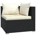 thumbnail image 2 of vidaXL 9 Piece Garden Lounge Set with Cushions Poly Rattan Black, 2 of 5