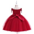 thumbnail image 4 of LSLJS Tulle Princess Robe de Demoiselle d'Honneur pour Fille, Fleurs, Robes de Fête de Mariage pour Tout-Petit et Bébé Fille, Robe en Tulle avec Nœud et Volants, 4 of 9