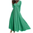 thumbnail image 2 of Pisexur Robe à Manches Longues à Col en V pour Femme Automne Hiver Décontractée Ample Couleur Unie Robe Longue à Manches Longues à Col en V Robe pour Femme en Liquidation, 2 of 6