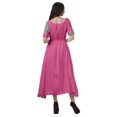 thumbnail image 4 of Moomaya Robe Midi en Viscose à Manches Courtes Imprimée Style Santoon à Taille à Cordon pour Femmes, 4 of 4