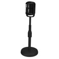 thumbnail image 3 of Simulation Microphone And Stand Set, Creativity Vintage Microphone Prop Model Stable Exquisite Workmanship  For Photo Studio Black, 3 of 8