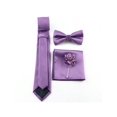 thumbnail image 2 of 4pcs/Set Men's Fashion Business Style High Density Glossy Necktie & Bowtie & Handkerchief & Brooch Set, Suitable For Gift, Wedding, Party And Daily Use, 2 of 4