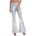 thumbnail image 1 of Pantalon à Taille Élastique pour Femmes Pantalon Évasé Style Boîte de Nuit pour Femmes Pantalon Moulant Micro Extensible Multicolore Pantalon Taille Haute pour Femmes Pantalon pour Femmes à Taille Élastique, 1 of 4