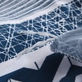thumbnail image 5 of 3 Pcs Queen Boho Duvet Cover, Soft Mircrofiber White Geometric Pattern Printed on Blue Bohemian Comforter Cover Bedding Set, 5 of 5