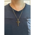 thumbnail image 3 of 24K Gold Chain Style Cross Pendant Necklace 18",20",22",24", 3 of 5