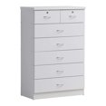 thumbnail image 1 of Hodedah Commode Jumbo en Bois à 7 Tiroirs avec 2 Verrous Supérieurs, Blanc, 1 of 6