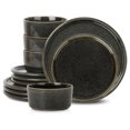 thumbnail image 1 of Stone Lain 12 Piece Modern Stoneware Dinnerware Set Plates, Bowls, Charcoal Grey, 1 of 7