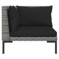 thumbnail image 2 of vidaXL 9 Piece Garden Lounge Set with Cushions Poly Rattan Dark Grey, 2 of 4