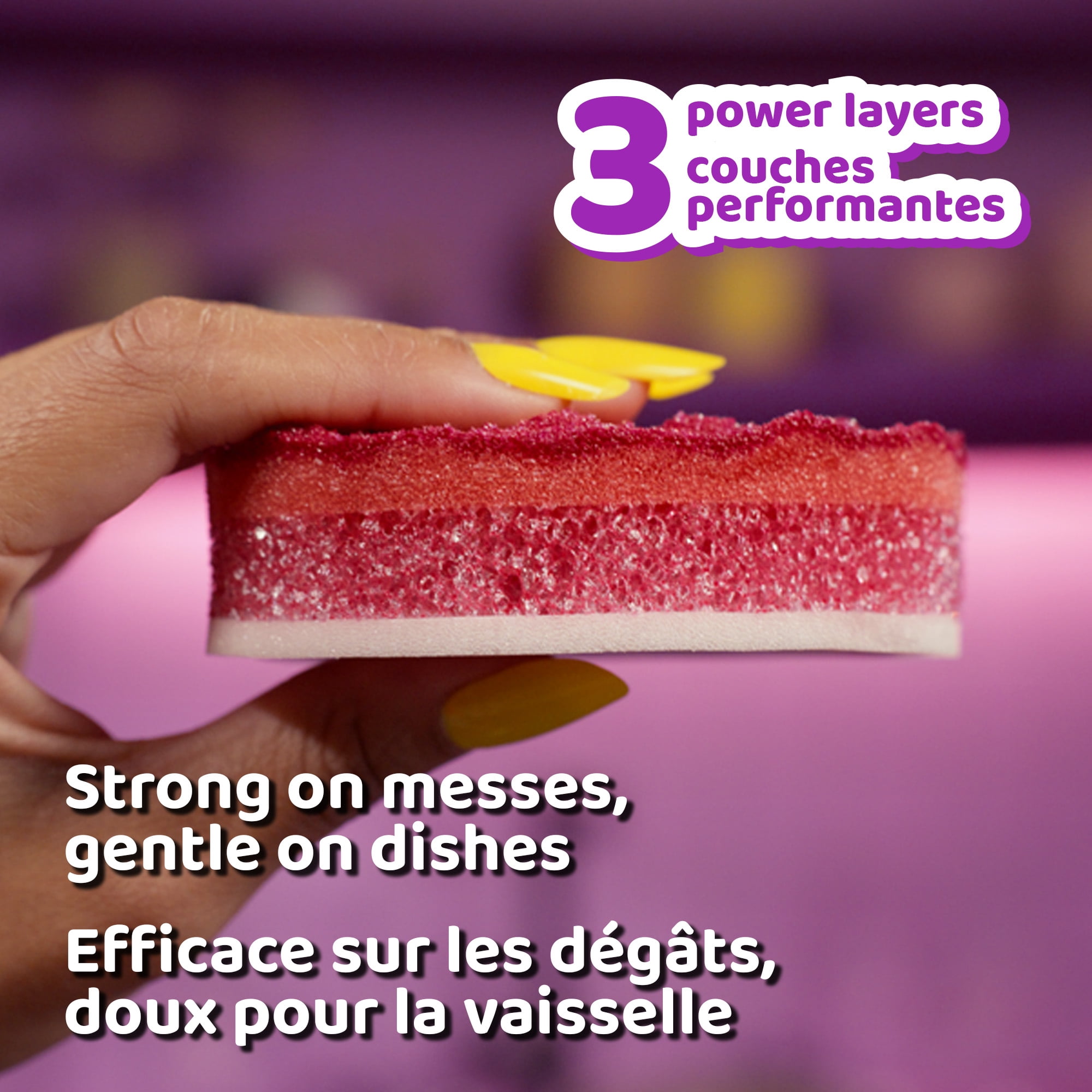 Vileda Punch Éponge à récurer multi-usage, pomme