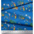 thumbnail image 3 of Soimoi Modal Satin Fabric Tropical Leaves,Leopard & Girl Scene Decor Fabric Printed Yard 42 Inch Wide, 3 of 3