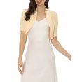 thumbnail image 1 of INSPIRE CHIC Women's Short Sleeves Bolero Open Front  Shrugs Cropped Mother's Day Cardigan Apricot S, 1 of 6