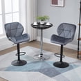 thumbnail image 2 of HOMCOM Tabouret de Bar Ensemble de 2 Chaises de Comptoir en Tissu à Hauteur Réglable Gris, 2 of 10