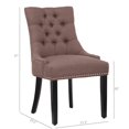 thumbnail image 4 of Costaelm Bellmount Fabric Wingback Tufted Dining Chair 2 Pc Set in Brown, 4 of 12
