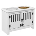 thumbnail image 1 of PawHut Bols Surélevés pour Chiens avec 2 Bols en Acier Inoxydable, Rangement, pour Chiens TG, Blanc, 1 of 10