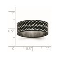 thumbnail image 2 of Bague Anneau pour Hommes Ou Femmes en Acier Inoxydable Plaqué Noir à Taille Diamant, 2 of 5