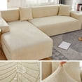 thumbnail image 1 of Waterproof Sofa Covers 1/2/3/4 Seats Jacquard Solid Couch Cover L Shaped Sofa Cover Protector Bench Covers, 1 of 7