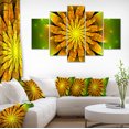 thumbnail image 1 of Bright Yellow Fractal Flower on Green - Floral Canvas Art Print, 1 of 3