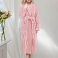 thumbnail image 2 of Kcodviy Robes for Women Long Womens Shower Robe with Hood Cotton Cloth Robes for Woman Bath Robe Women Plus Size Bathrobe Wrap for Women with Pockets Women's Robes, 2 of 4