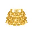 thumbnail image 2 of XUNZOO Girls Sequins Ruffle Layers Culottes Kids Shiny Hip Hop Samba Skirt with Shorts Latin Mini Gold 12, 2 of 9