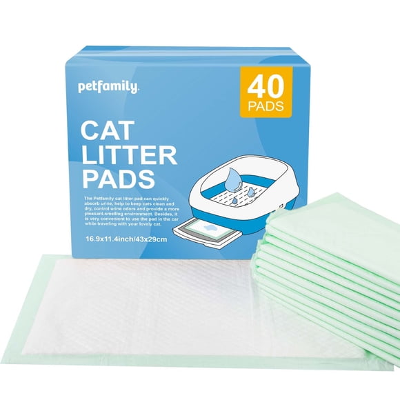 Petfamily Cat Litter Box Pads-Generic Refill for Tidy Cats Breeze Litter System, Size:16.9” x 11.4”-40 Count