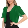thumbnail image 1 of Timegard Shrugs for Dresses Summer Lightweight Chiffon Short Sleeve Open Front Beach Casual Flowy Top, 1 of 4