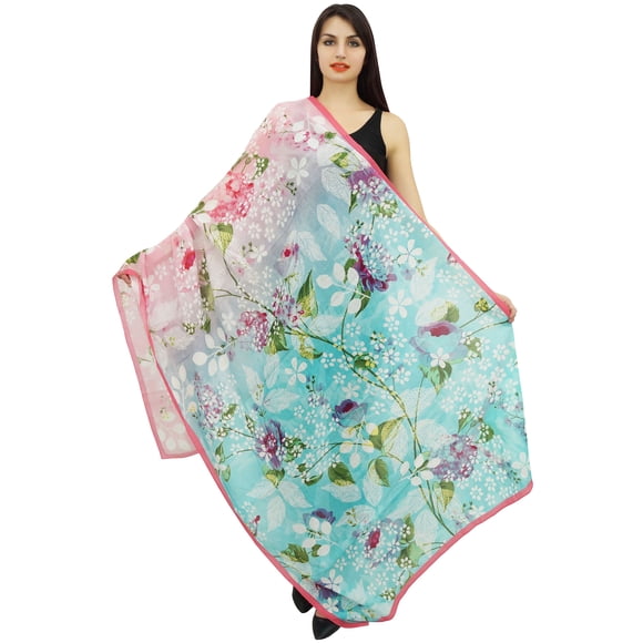Phagun Floral Long Scarf Sarong Women Wrap Dupatta Summer Stole Scarves-Inches-Cotton Voile