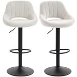 HOMCOM Bar Stools Set of 2 Swivel Adjustable Counter Height Barstools