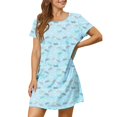 thumbnail image 1 of Ovzne Robes pour Femmes Robe d'Été pour Femmes Chemise de Nuit Courte Surdimensionnée Mode Imprimé Poitrine Robe de Nuit à Manches Courtes Grande Taille Robe Maxi Imprimée Liquidation, 1 of 3