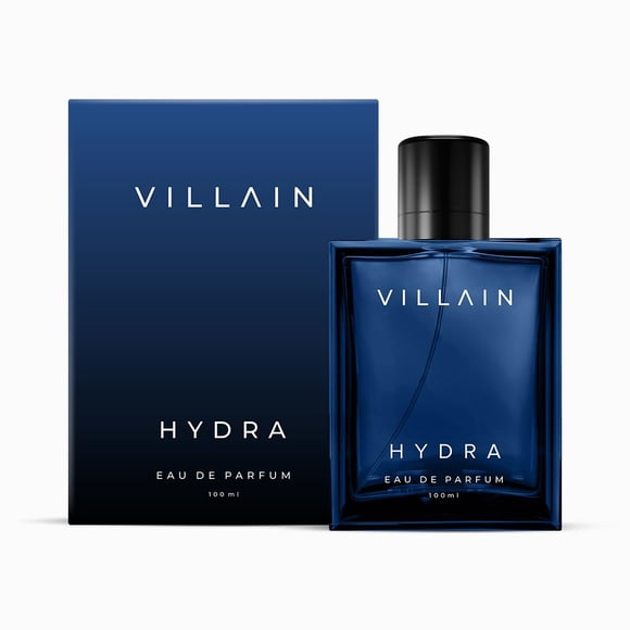 Villain Hydra Eau De Parfum For Men 100ml, 3.4 Fl.oz. | Super Long Lasting & Macho Fragrance Liquid Scent - With Mint, Sandalwood & White Flower Notes | Luxury Perfume For Boys