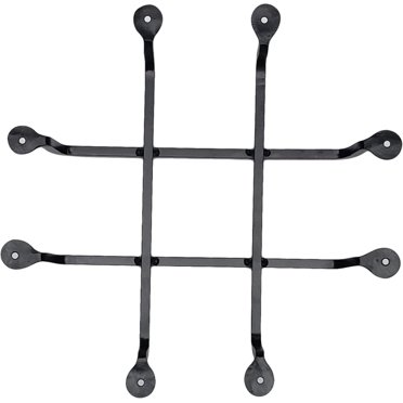 Grille de Porte Speakeasy en Fer, Design Carré Simple 106, Barre Carrée en Fer Forgé à la Main Fait Main, Grille Décorative pour Porte et Portail avec Revêtement en Poudre Noir
