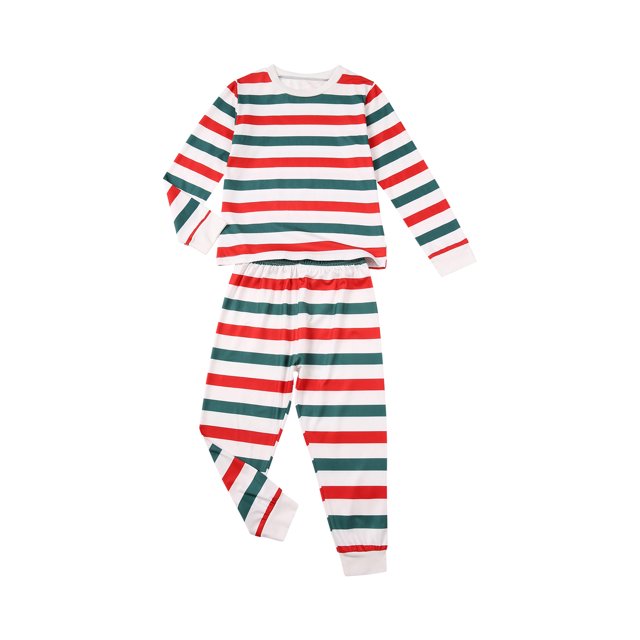Honganda Mode Rayé Manches Longues Hauts et Pantalons Pyjamas Parent-Enfant