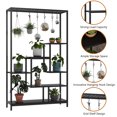 thumbnail image 3 of Indoor Plant Stand 5-Tier Tall 70.9", Large Metal Plant Shelf with Hanging Hooks, Multi-Purpose Display Rack, Flower Bonsai Pots Organizer for Garden, Balcony, Living Room, 3 of 9