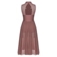thumbnail image 4 of Sinleey Costumes de Danse Lyrique pour Femmes Robe Longue Fluide en Tulle Sans Manches à Sequins Moderne Contemporaine Rouge Brun TG, 4 of 6