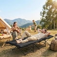 thumbnail image 2 of Outsunny Lit de Camp pour Adultes avec Coussin Rembourré, Noir, 2 of 10