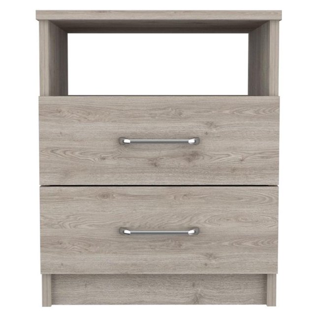 TUHOME Napoles Night Stand - Light Gray Engineered Wood - For Bedroom