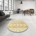 thumbnail image 3 of Ahgly Company Tapis d'Intérieur Ronds Abstraits Kaki et Or, Tapis de Zone Abstraits, 3 Pieds Rond, 3 of 6