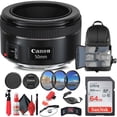 thumbnail image 1 of Canon EF 50mm F/1.8 STM Objectif (0570C002) + Filtre + Sac à Dos + Carte 64 Go + Plus (Modèle International), 1 of 5