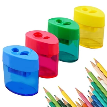 FcBaudy Bureau et Papeterie 1 Pce Taille-Crayon à Double Trou avec Couvercle Taille-Crayon de Couleur pour Enfants Taille-Crayon Ovale Portable Taille-Crayon Manuel pour Fournitures Scolaires et de Bureau Taille-Crayon