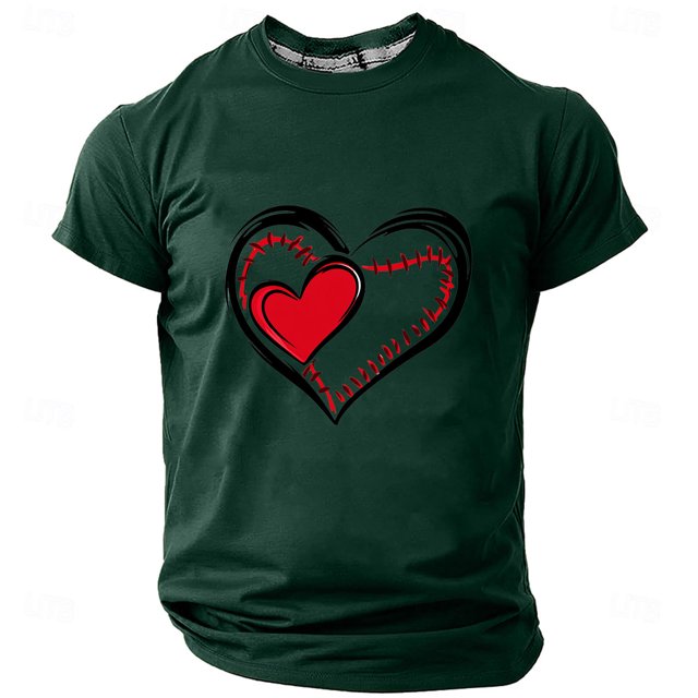 Pisexur Shirts for Man T Hommes Mode Décontractée Imprimé Col Rond Pull T-Shirt Manches Courtes Vert Armée, 4TG Chemises de Golf Hommes & Chemises Hommes
