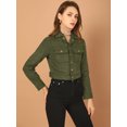thumbnail image 4 of INSPIRE CHIC Women's Turn Down Collar Faux Suede Cropped Moto Jacket, 4 of 6