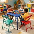 thumbnail image 2 of Homy Casa 5-Piece Kids Folding Table and Chair Set, Metal Frame Activity Set for Playroom, Crafts, Preschool, 2 of 10