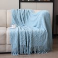 thumbnail image 1 of TopLLC Couverture Jetée, Couverture Jetée pour Canapé Couverture Douce Couverture Tricotée Couverture à Franges Couverture de Sofa Couverture de Sommeil 180x130cm Couverture Douce, 1 of 6
