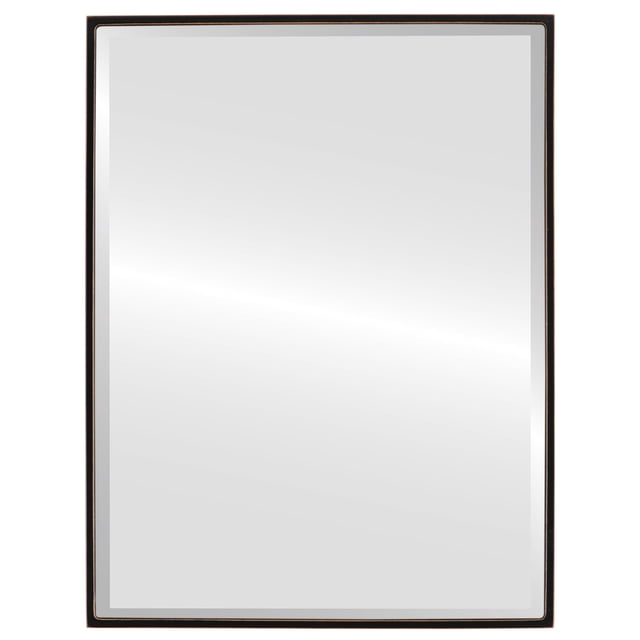 Singapore Framed Rectangle Mirror - Rubbed Black - 17" x 21"