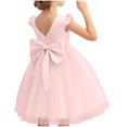 thumbnail image 3 of RXIRUCGD 2025 Vêtements d'Été pour Enfants Robe Bouffante en Maille Unie pour Filles Robe de Performance Formelle pour Filles, 3 of 4