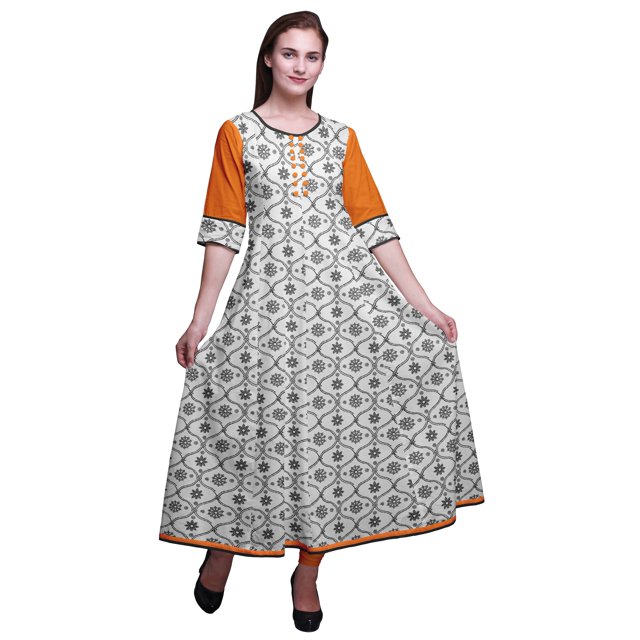 Bimba Robe Décontractée AnarkaliKurtiMaxi Imprimée IndianKurtisFor Women