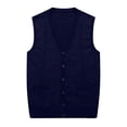 thumbnail image 1 of Styesk Jackets for Men Men's Wool Sleeveless Waistcoat Loose Knitted Solid Color Cardigan, 1 of 4