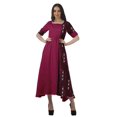 thumbnail image 1 of Moomaya Robe à Encolure Dégagée à Manches Courtes Imprimée avec Cordon à la Taille pour Femmes, 1 of 4